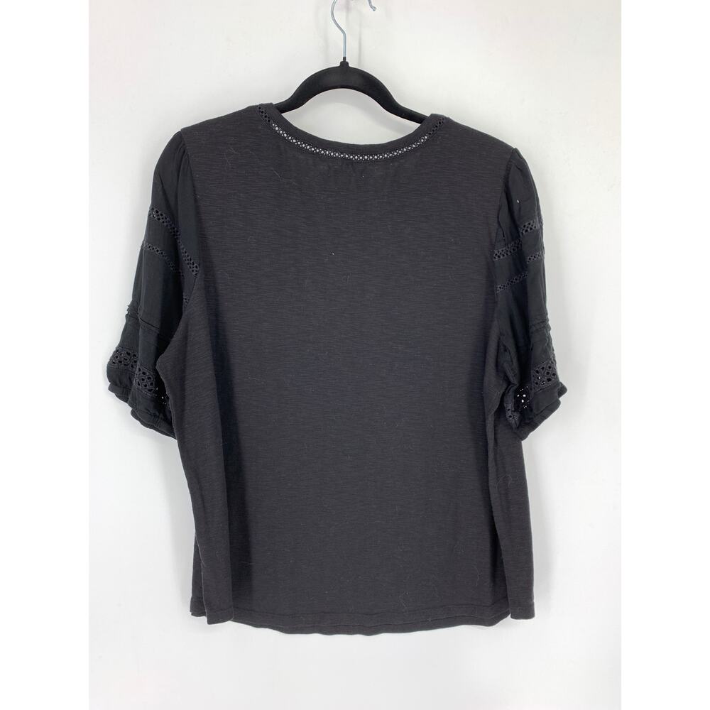 Maurice Top Women's Size Large Lightweight T-Shirt Short Sleeve Solid Black - Picture 4 of 5